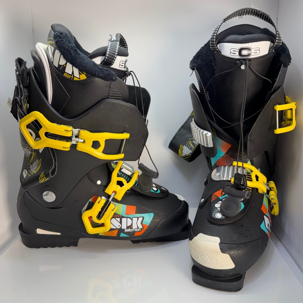 Salomon SPK Ski Boots Mens 27 27.5 Black Freestyle Park SCS Slick Fit